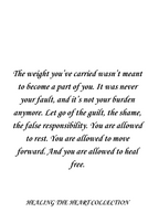 LET GO YOU WERE NOT MEANT TO CARRY THIS FOREVER