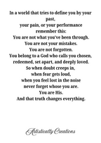 NEVER FORGET WHOSE YOU ARE