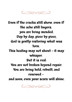 YOU ARE BEING MENDED