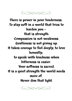 THE STRENGTH OF SOFTNESS
