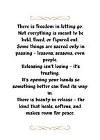 THE BEAUTY OF RELEASE