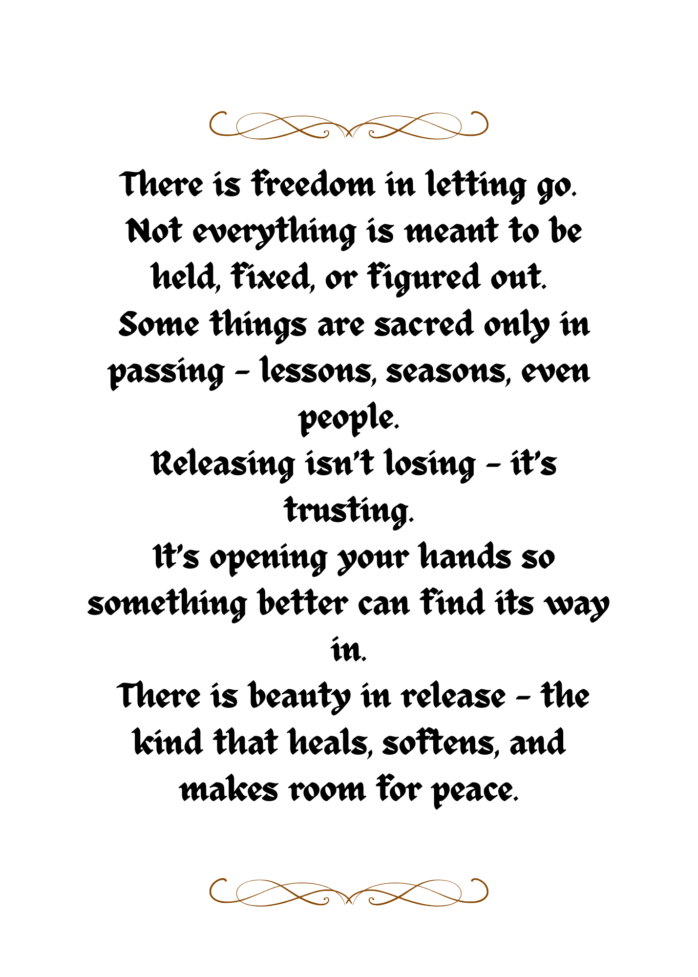 THE BEAUTY OF RELEASE
