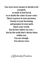 KNOW YOUR WORTH