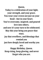 HAPPY BIRTHDAY QUEEN - GOLD